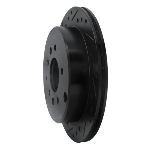 Mazda 929 Brake Rotor (1) - Rear Left - R1 Concepts - Drilled & Slotted - Black - `92-`06